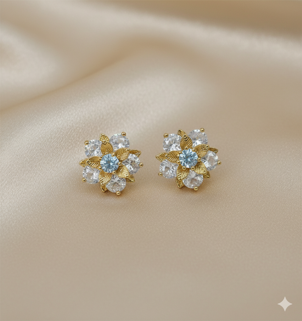 Amethyst Crystal Flower Earrings