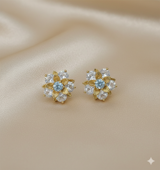 Amethyst Crystal Flower Earrings