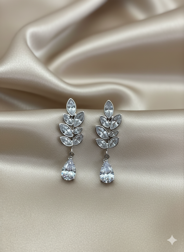 Crystal Leaf Earrings