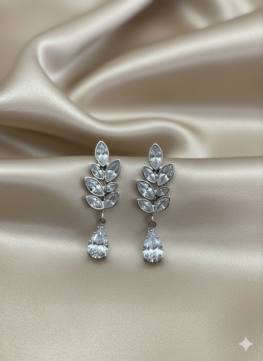 Crystal Leaf Earrings