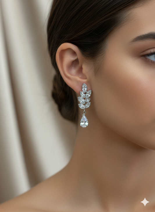 Crystal Leaf Earrings