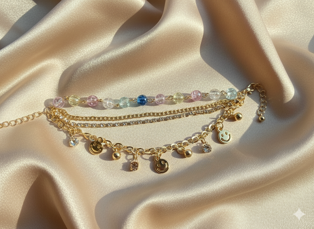 Cupid's Cascade Smiley Bracelet