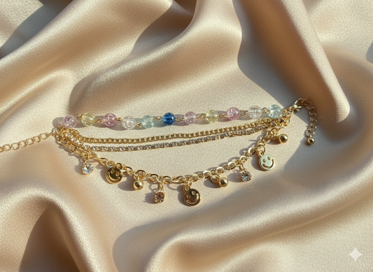 Cupid's Cascade Smiley Bracelet
