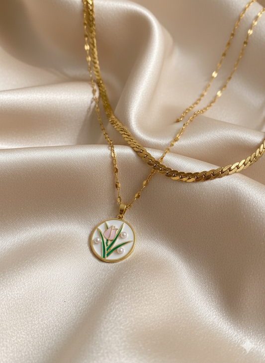 Tulip Garden double chain neckpiece (modn5)