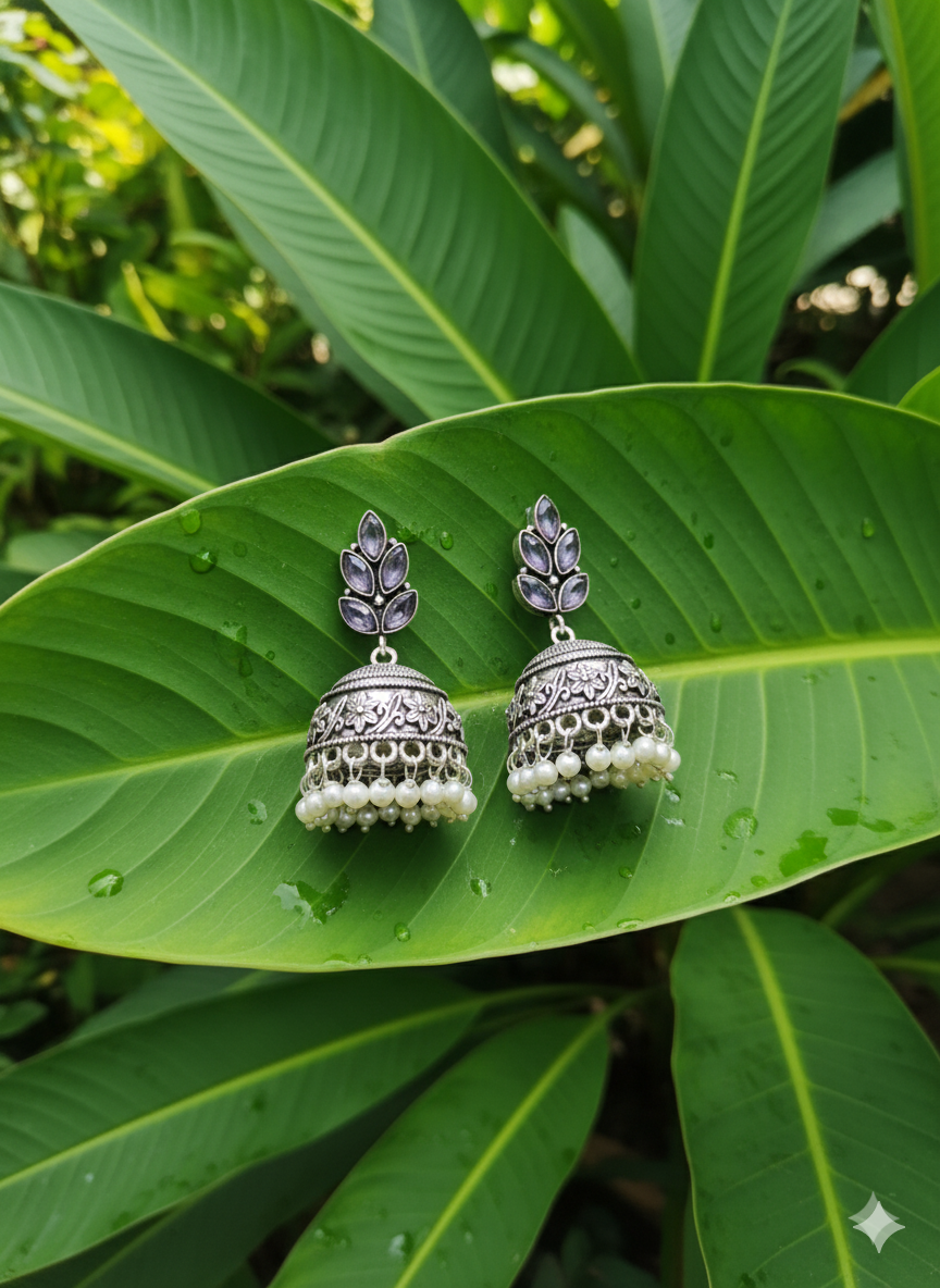 Purple Peacock Earrings