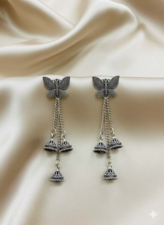 Butterfly Tassel Jhumkas