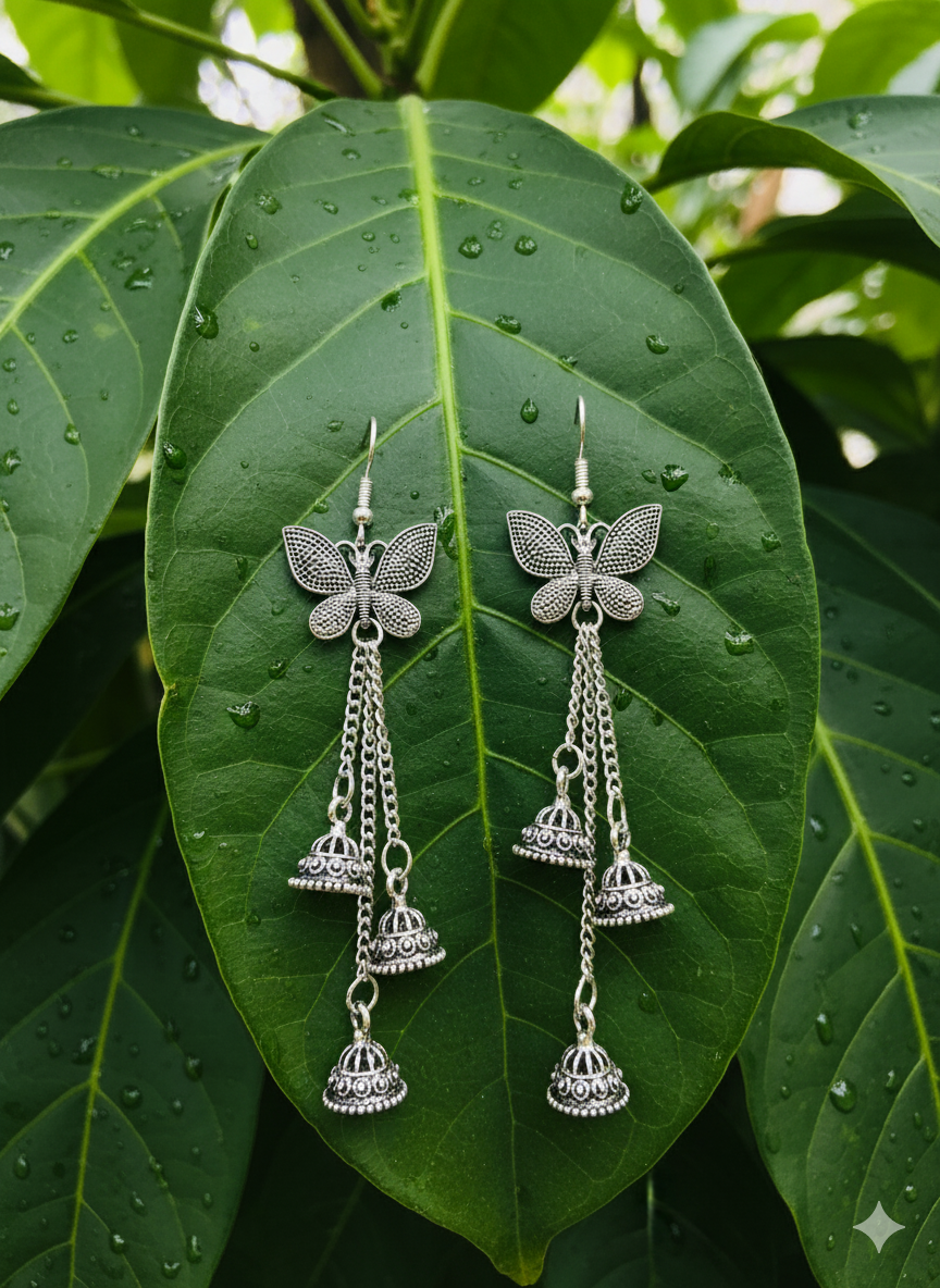 Butterfly Tassel Jhumkas