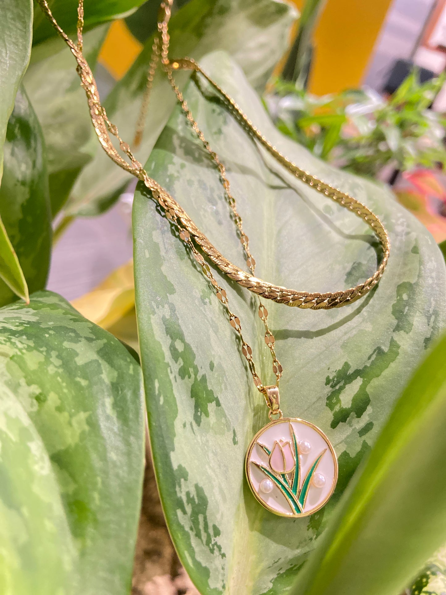 Tulip Garden double chain neckpiece (modn5)