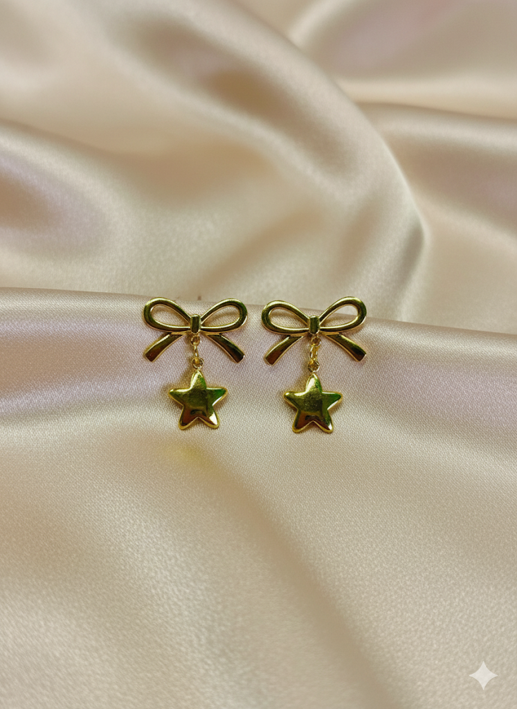 Twinkling Bow & Star Earring