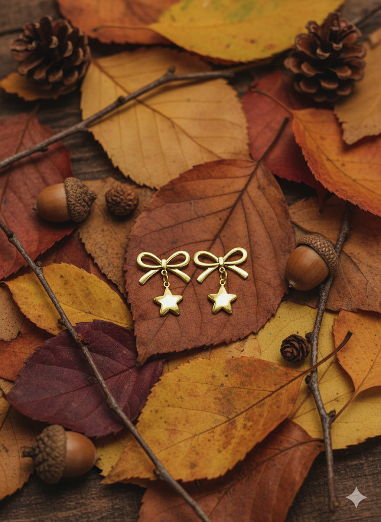 Twinkling Bow & Star Earring