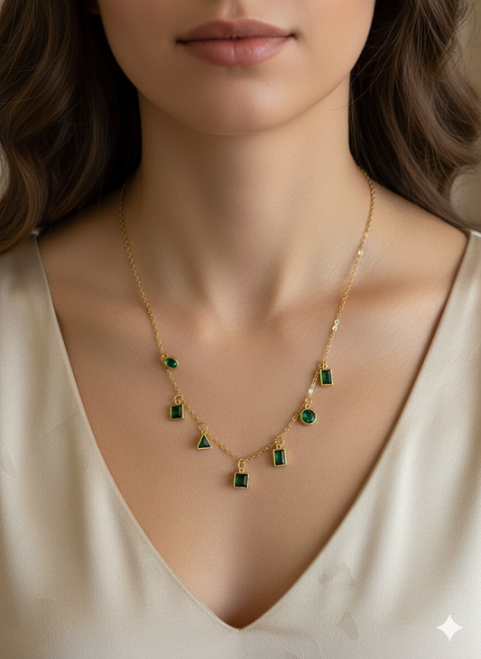 Geo Emerald Necklace