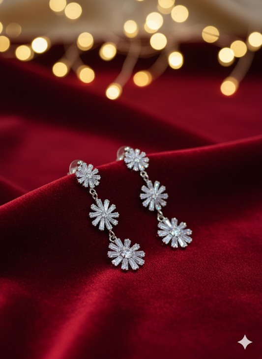 Glacial Flower Drop Earrings