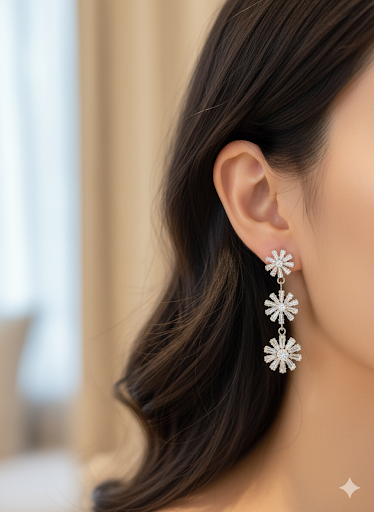 Glacial Flower Drop Earrings
