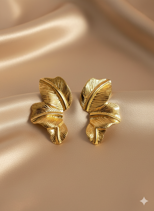 Golden Palma Studs