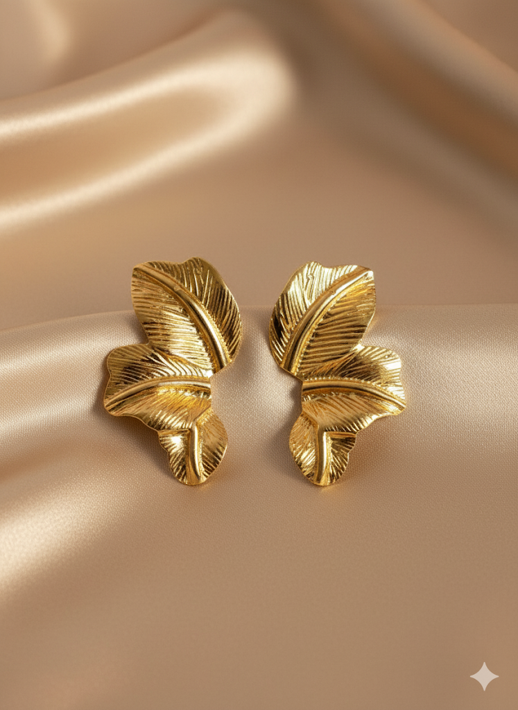 Golden Palma Studs