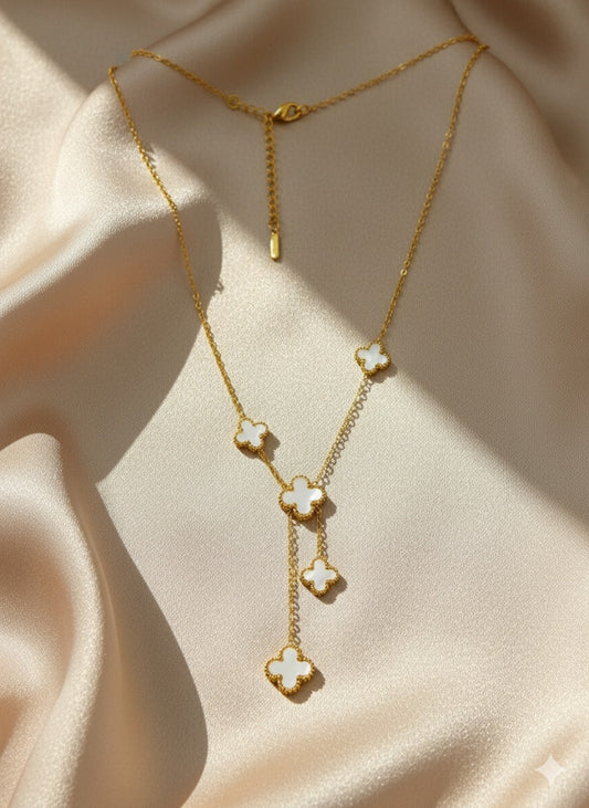 Ivory Clover Cascade Necklace