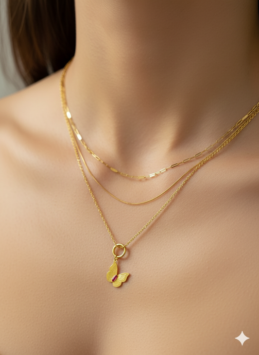 Layered Butterfly Neckpiece