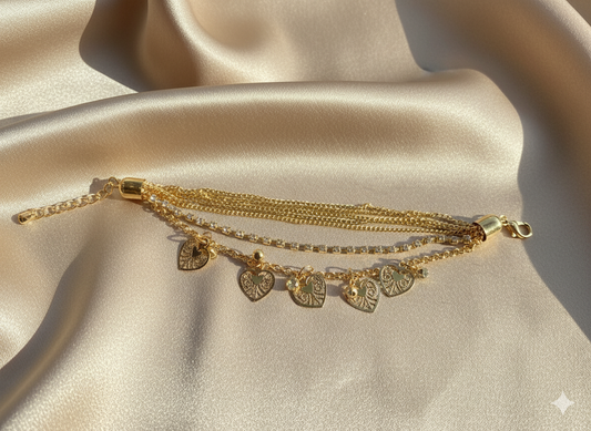 Multilayered Heart Bracelet