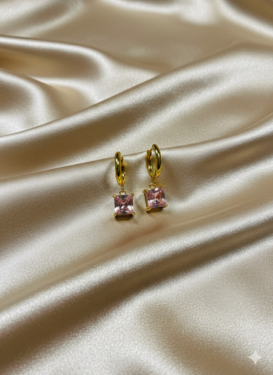 Rose Crystal Dangle Earrings