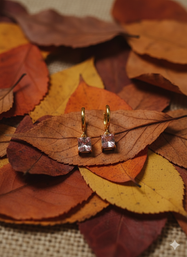 Rose Crystal Dangle Earrings