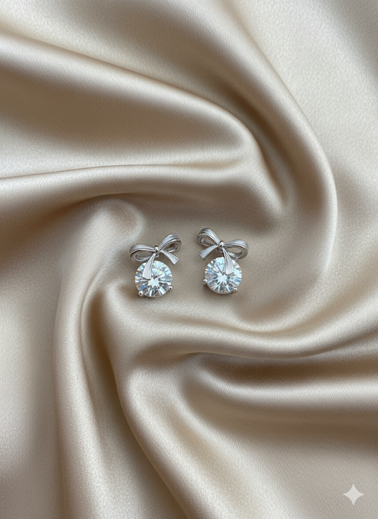 Solitaire Bow Earrings