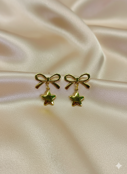 Twinkling Bow & Star Earring