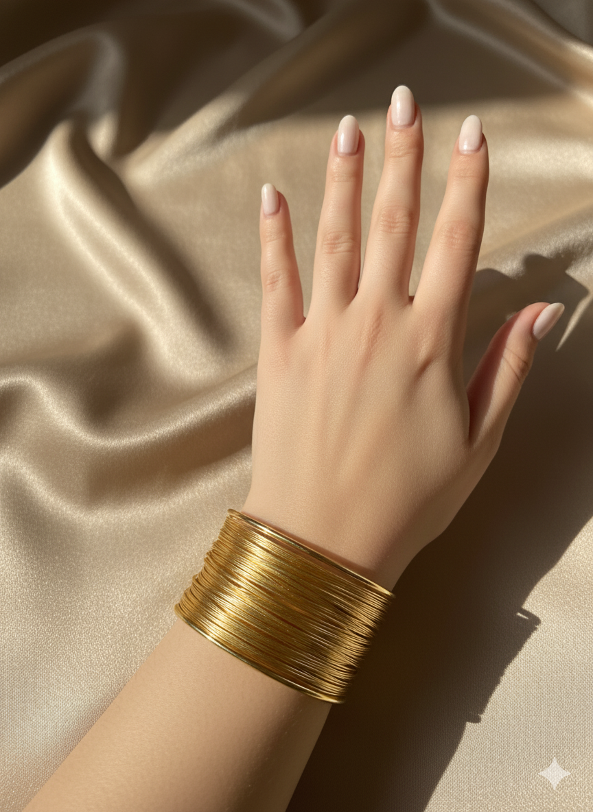Gold wire bracelet